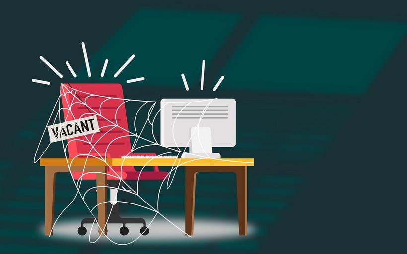 Grafik mit einem leeren Pult