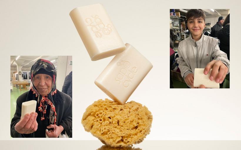 recyclage et distribution de savons