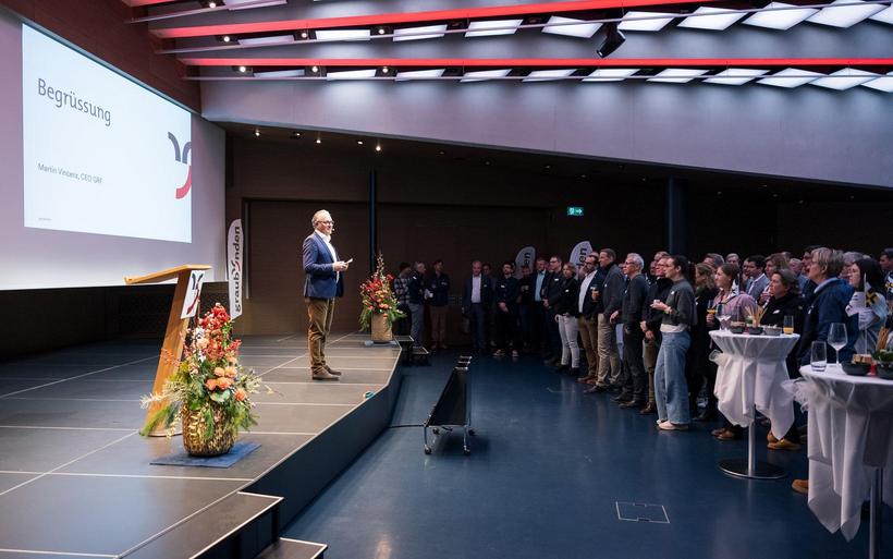 CEO Martin Vincenz eröffnet den traditionellen Neujahrsapéro von Graubünden Ferien in Chur.