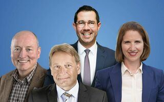 Collage mit Jürg Balsiger, Christian Eckert, Stefan Schmid und Letizia Elia