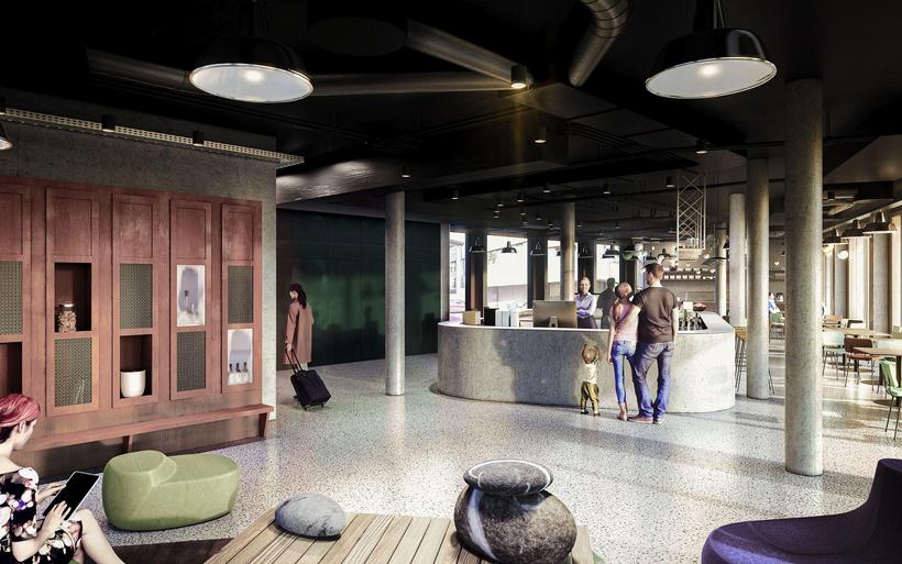 Lobby des neuen Hotels von Ibis Styles in Bern