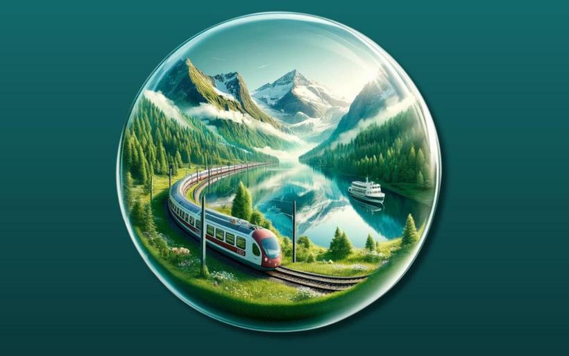 Zug in der Landschaft