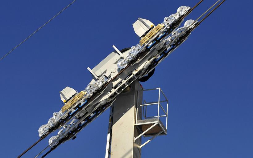 Laufwerk der Säntis-Schebebahn