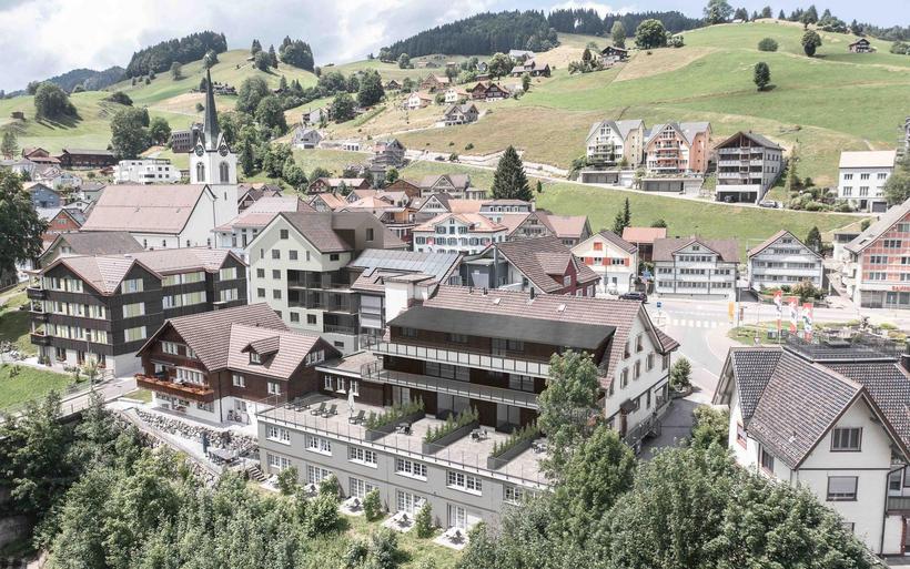 Drohnenaufnahme von der Region Urnäsch