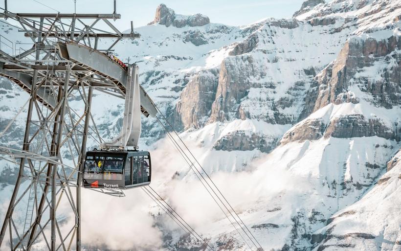 Saisonstart und Einweihung der neuen Gondeln der Torrent-Bahnen in Leukerbad.