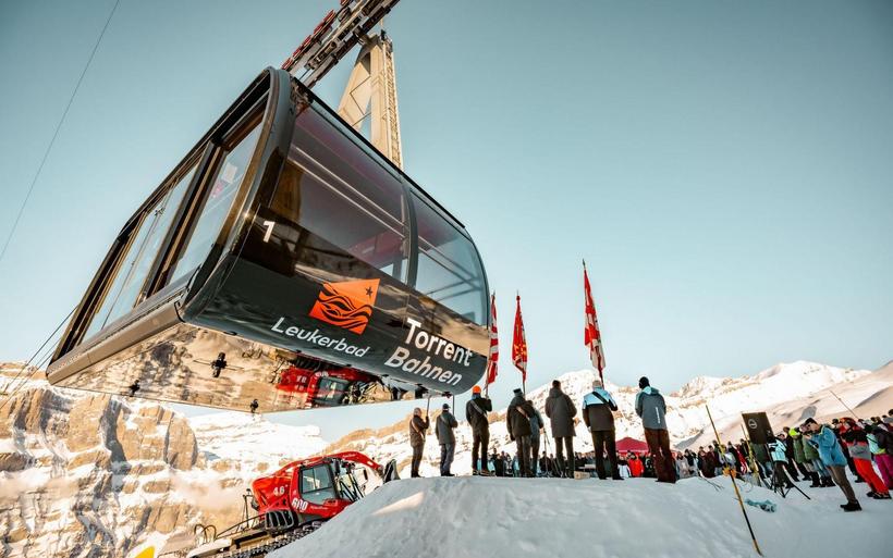 Saisonstart und Einweihung der neuen Gondeln der Torrent-Bahnen in Leukerbad.