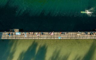 A-City Zürich - Flussbad Unterer Letten, Aerial