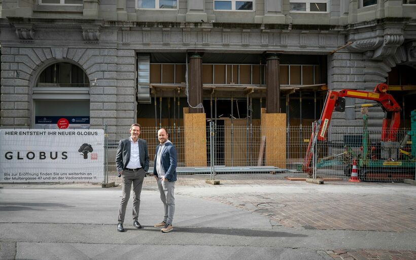 René Popp, Geschäftsführer Globus St. Gallen und Tobias Funke, Inhaber und Geschäftsführer Restaurant Multertor 