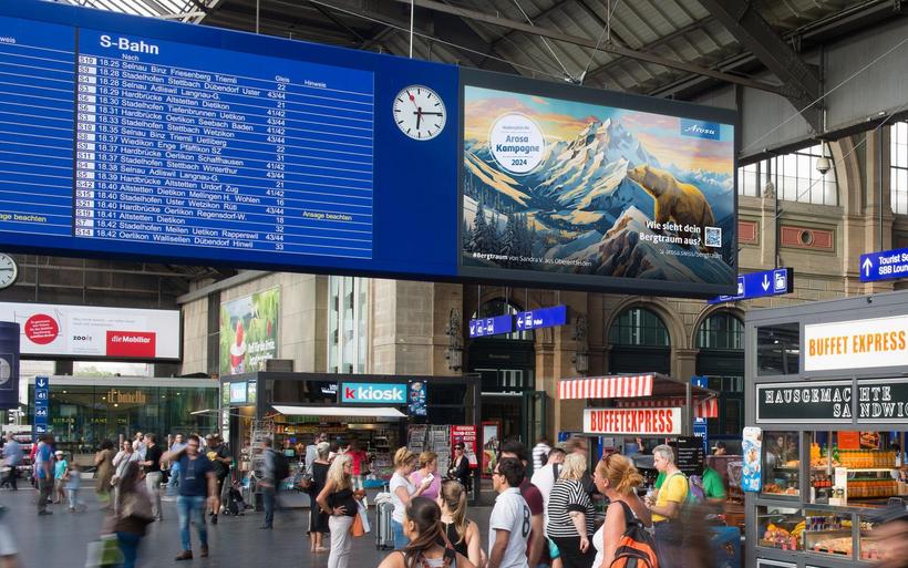 Die «schönsten» KI-generierten Sujets werden Teil der Werbekampagne von Arosa Tourismus. Im Rahmen dieser Kampagne werden die Bilder schweizweit an prominenten Orten ausgestellt, wie dem HB Zürich. 