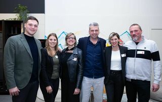 Oliver Galijas, STC, Sara Paganetti, STC, Manuela Nicoletti, Ticino Turismo, José Lamorte, STC, Sonja Frey, HotellerieSuisse, und Roland Richard, Rail Away (v.l.)